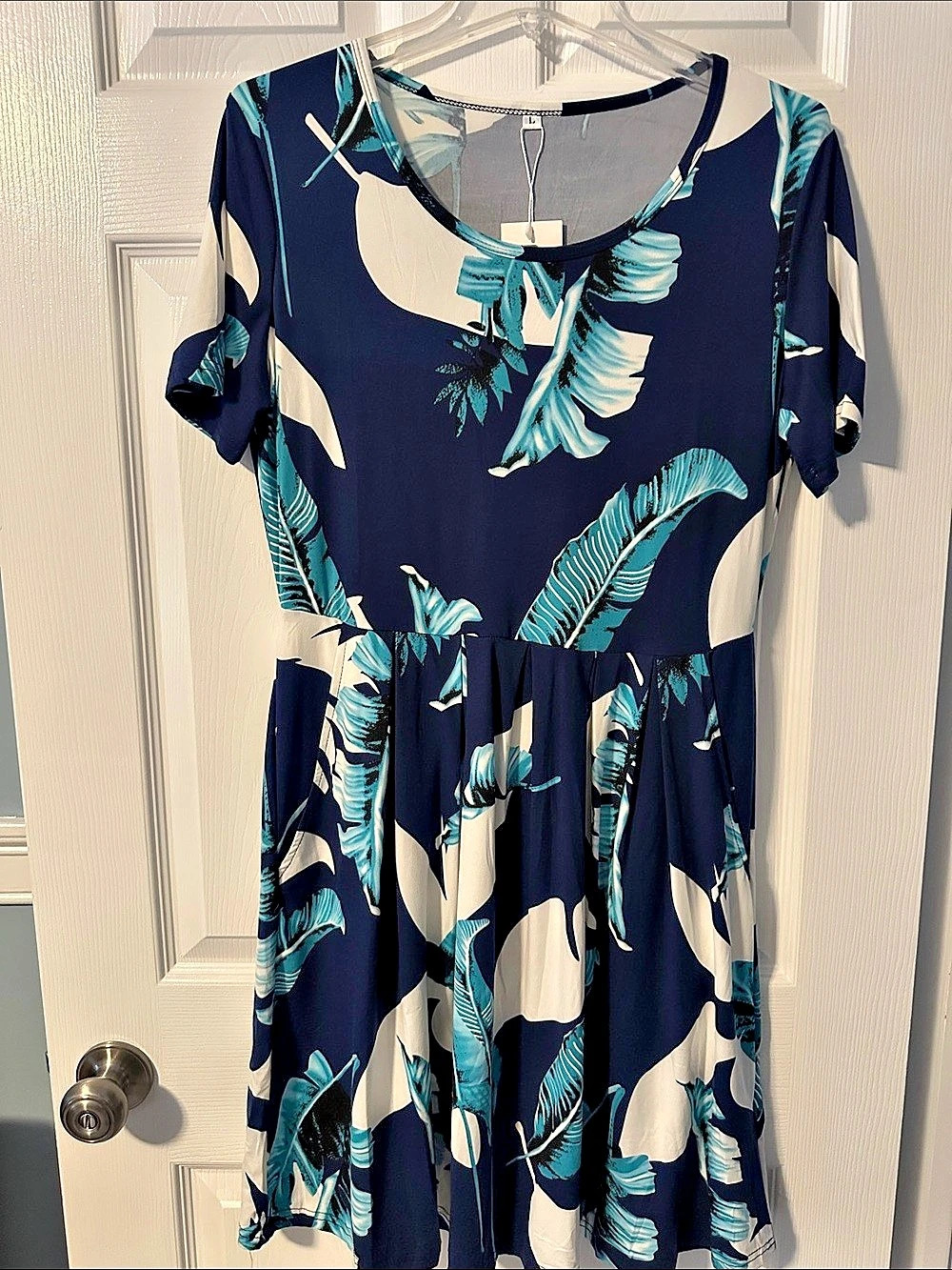Floral Midi Dress in Blue & Green NWT